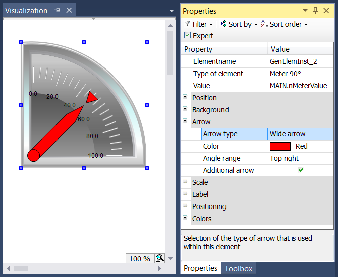 Configuration of a pointer instrument 3: