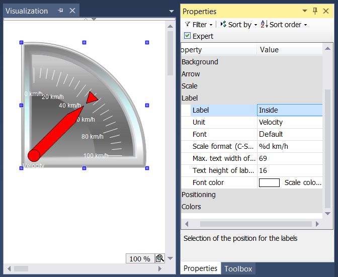 Configuration of a pointer instrument 5: