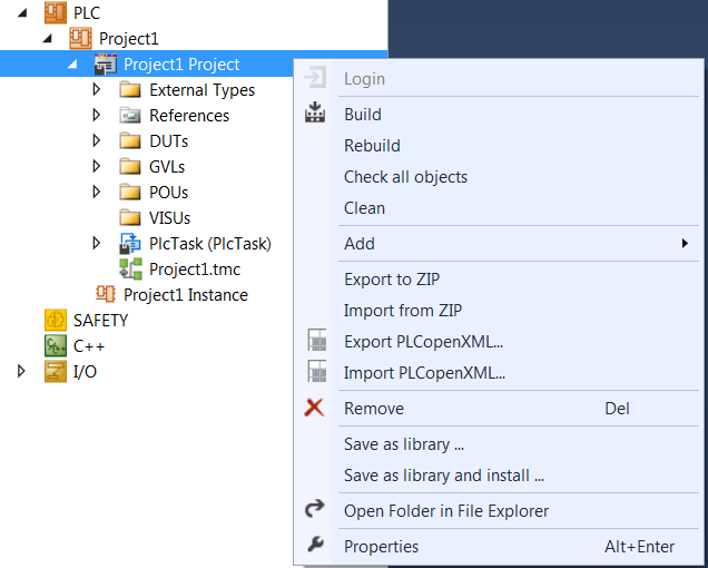 Command Save as library 1: