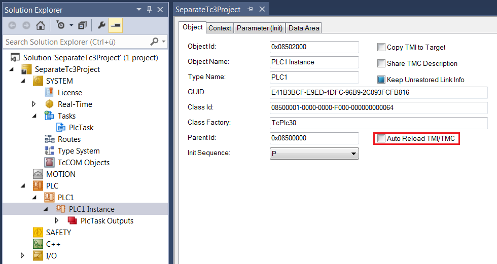 Creating a TMC file and adding it to the TwinCAT project 5: