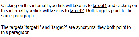 Internal hyperlinks 3: