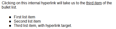 Internal hyperlinks 2: