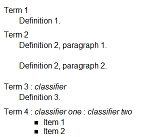 Definition list 1: