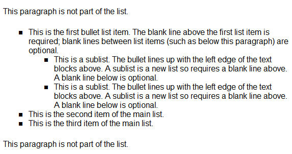 Unordered enumeration list 1: