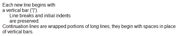 Line-oriented text block (line block) 1: