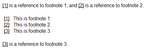 Automatically numbered footnotes 1: