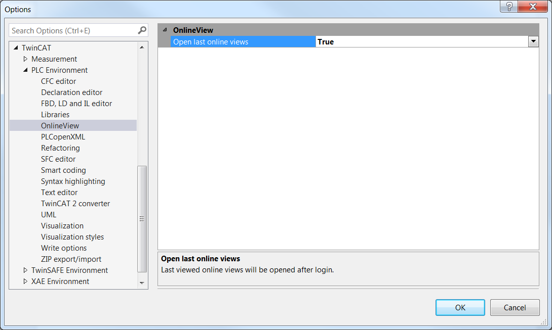 Dialog Options - Online View 1: