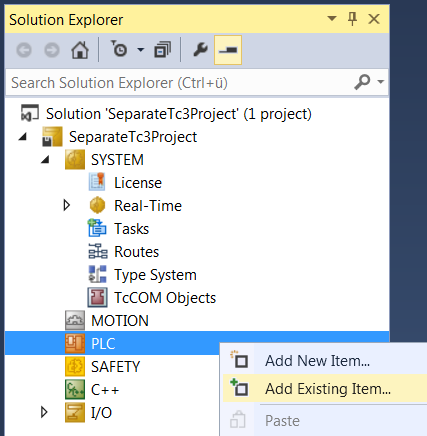 Creating a TMC file and adding it to the TwinCAT project 2: