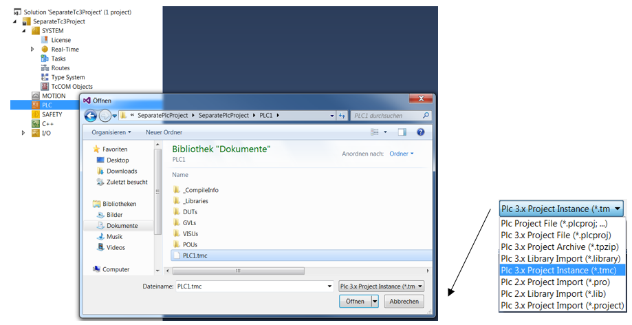 Creating a TMC file and adding it to the TwinCAT project 3: