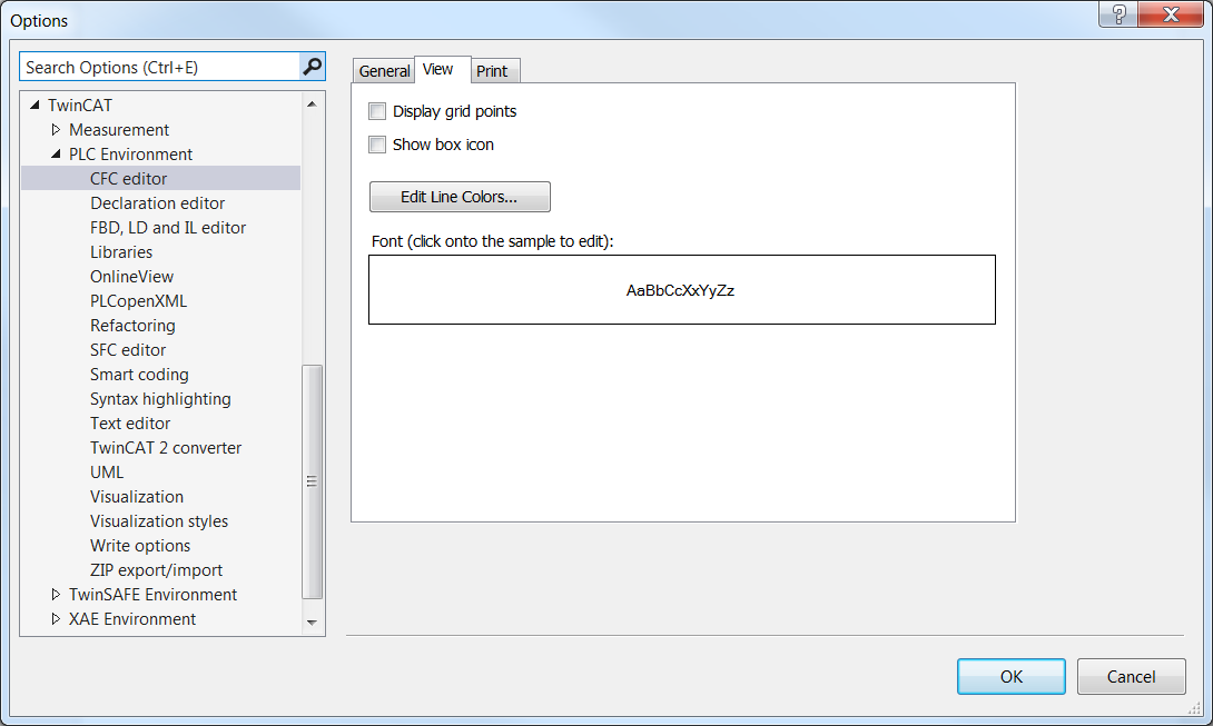 Dialog Options - CFC Editor 4: