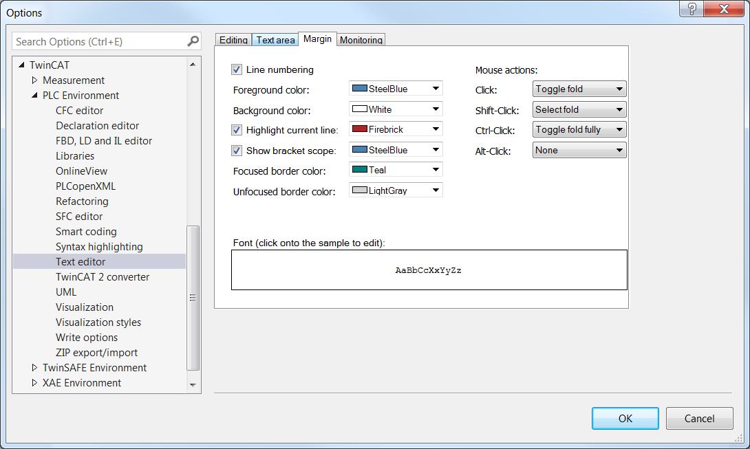 Dialog Options - Text editor 10: