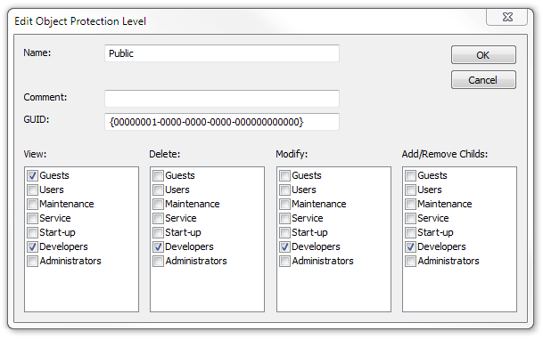 Assigning user access rights in the project 4:
