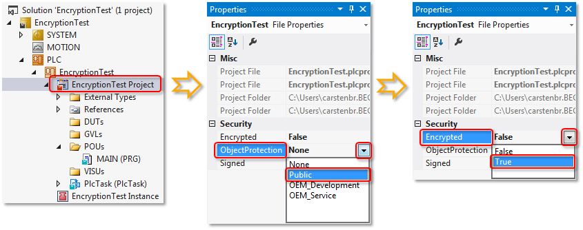 Assigning user access rights in the project 2:
