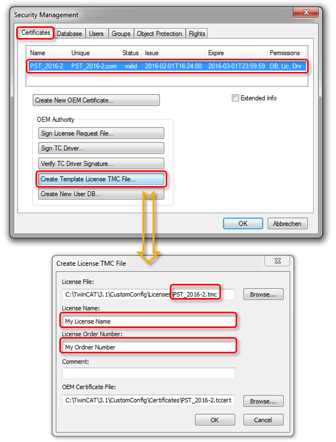 Creating a license description file for an OEM application license 3: