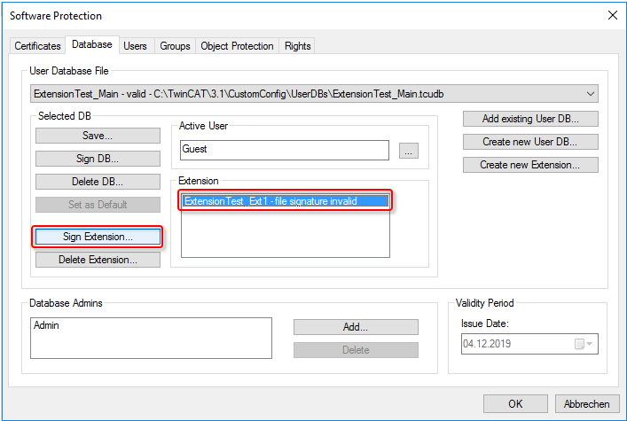 Creating users in extensions 5: