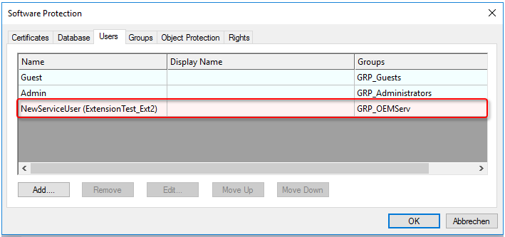 Creating users in extensions 4: