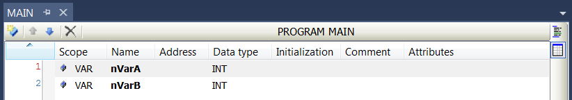Command Tabular view 2: