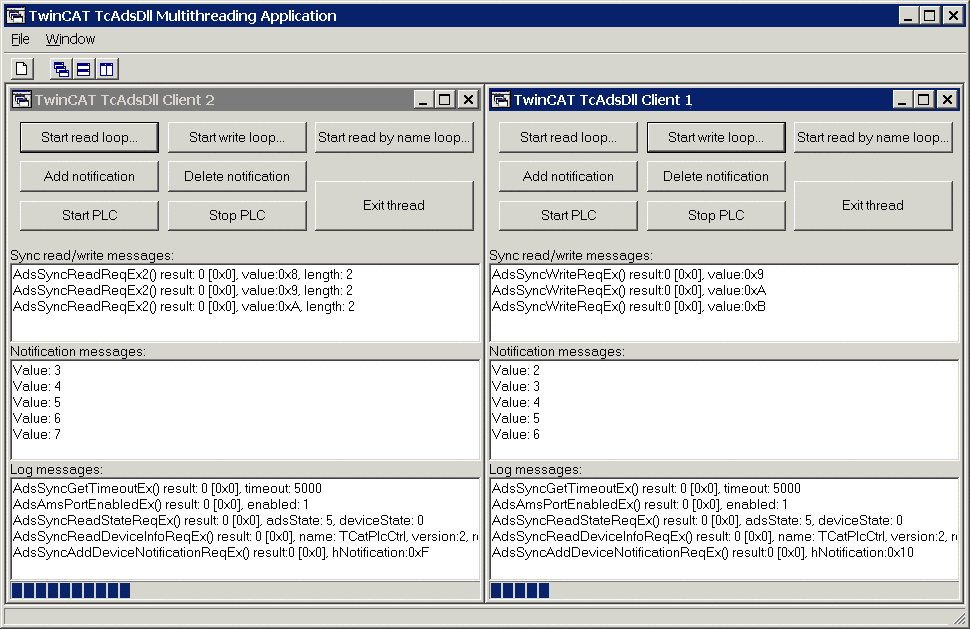 Sample with extended functions (for multithreaded applications) 1: