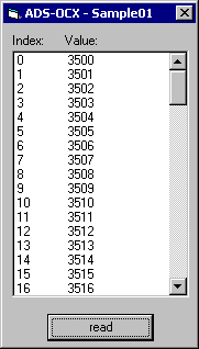 Accessing an array in the PLC 1: