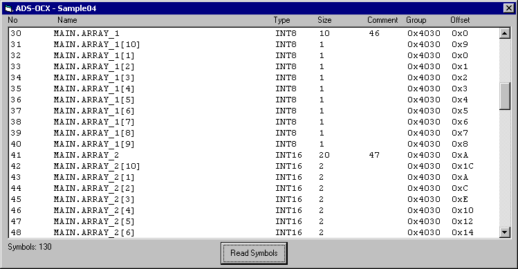 Read PLC variable declaration 1: