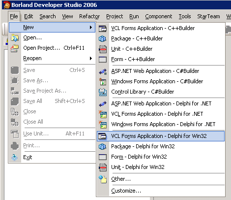Linking to Borland Developer Studio 2006 (VCL for Delphi Win32) 14: