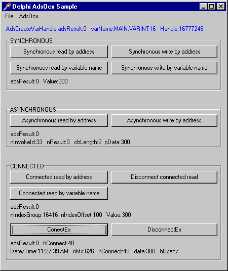 Accessing PLC variables in synchronous/asynchronous/connected modes 1: