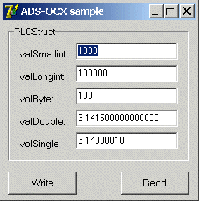 Transmitting structures to/from the PLC 1: