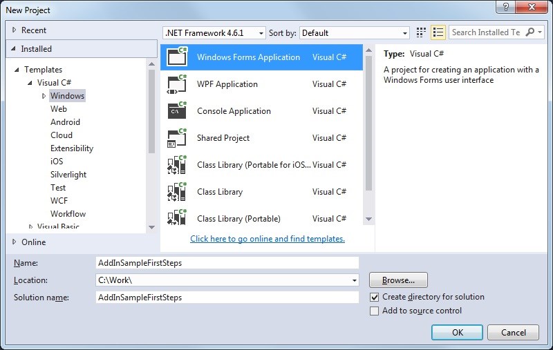 First steps - WinForms 1: