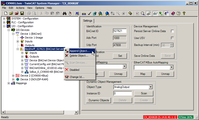 Example: BACnet day/night control 2: