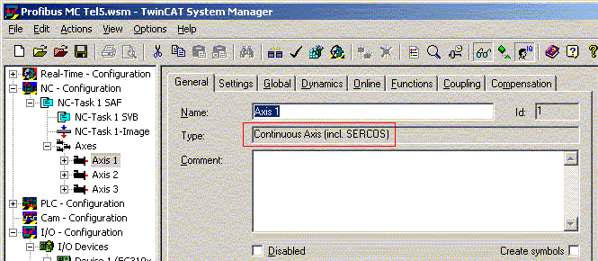 TwinCAT NC Configuration 1: