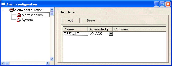 Alarm Configuration 1: