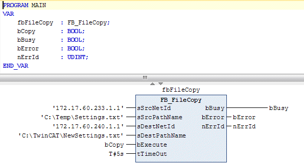 File access from the PLC 2: