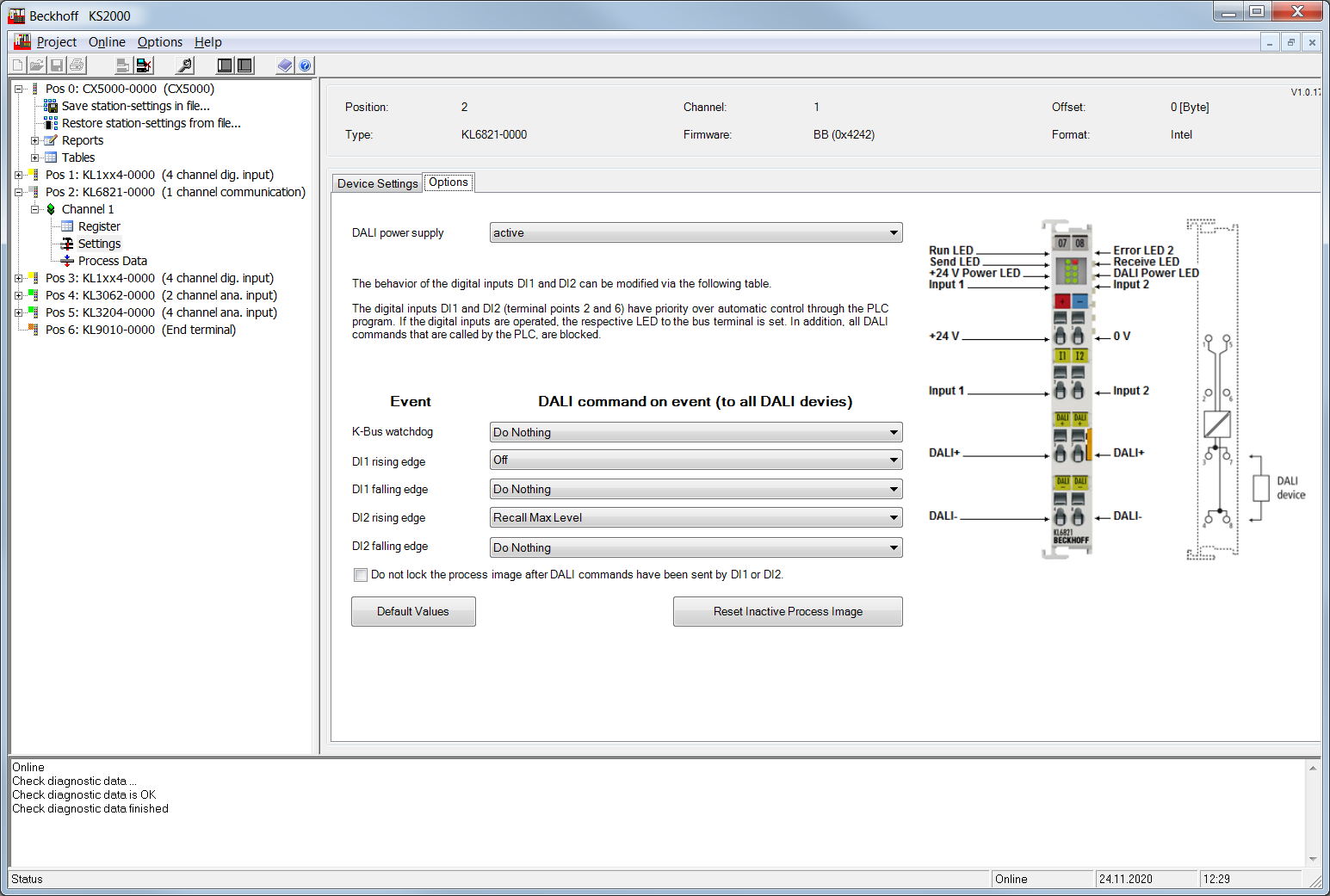 Commissioning KL6821 2: