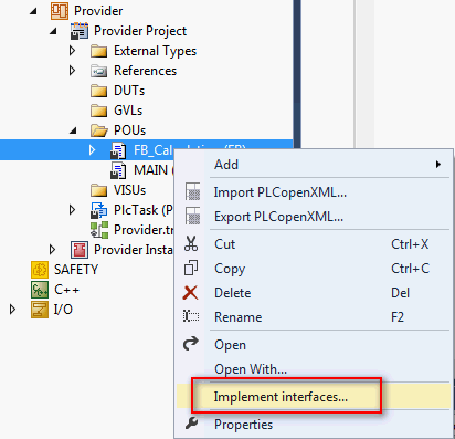 Creating an FB in the first PLC which provides its functionality globally 6:
