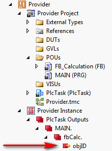 Creating an FB in the first PLC which provides its functionality globally 10: