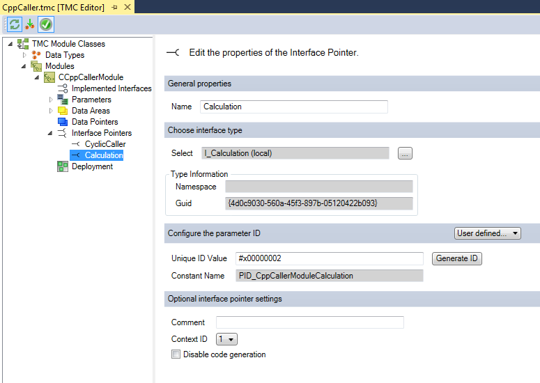 Implementation of the sample 1: