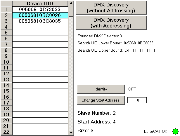 Configuration of DMX slaves via Remote Device Management (RDM) 1:
