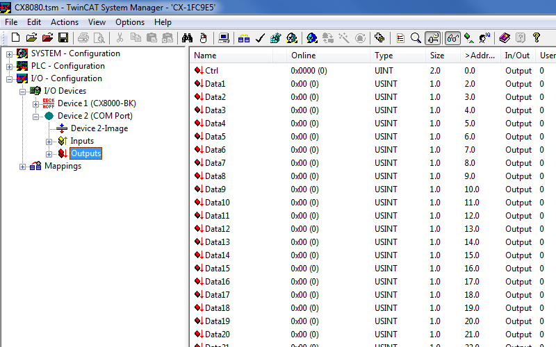 Settings when using the on-board RS485 interface 6: