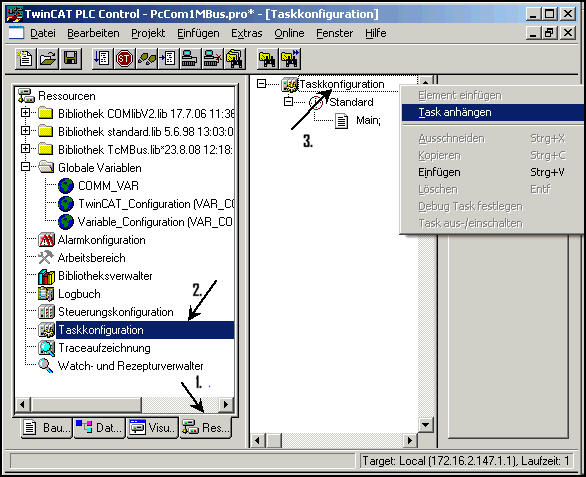 Configuration with 2 tasks 1:
