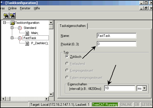 Configuration with 2 tasks 4: