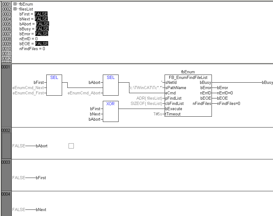 Example: File search (FB_EnumFindFileEntry, FB_EnumFindFileList) 2: