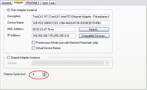 PROFINET device integration under TwinCAT 2.10 7: