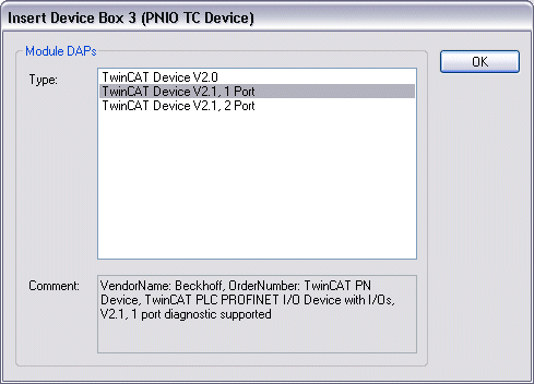 PROFINET device integration under TwinCAT 2.11 9:
