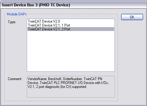 PROFINET device integration under TwinCAT 2.11 10: