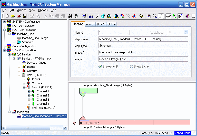 Ethernet - Setting up the bus terminals 18: