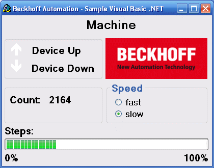 Example: machine with Microsoft Visual Basic .NET 2: