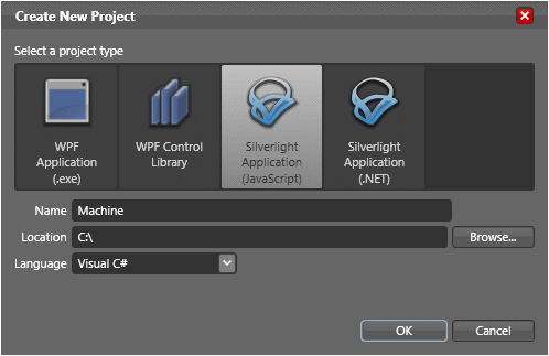 Sample Machine with Microsoft Silverlight and JavaScript 1: