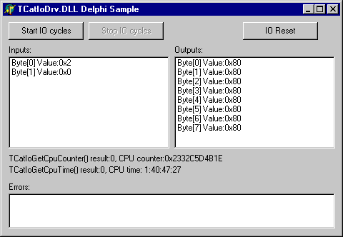 TwinCAT I/0 Ring 3 DLL: Delphi Application 1: