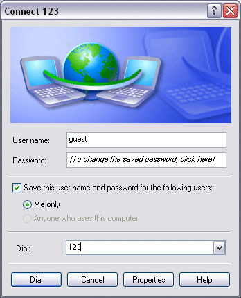 Setting up an outgoing analogue modem connection under Windows XP 5: