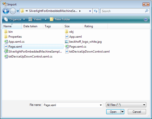 Sample for a machine with Microsoft Silverlight for Windows Embedded 8: